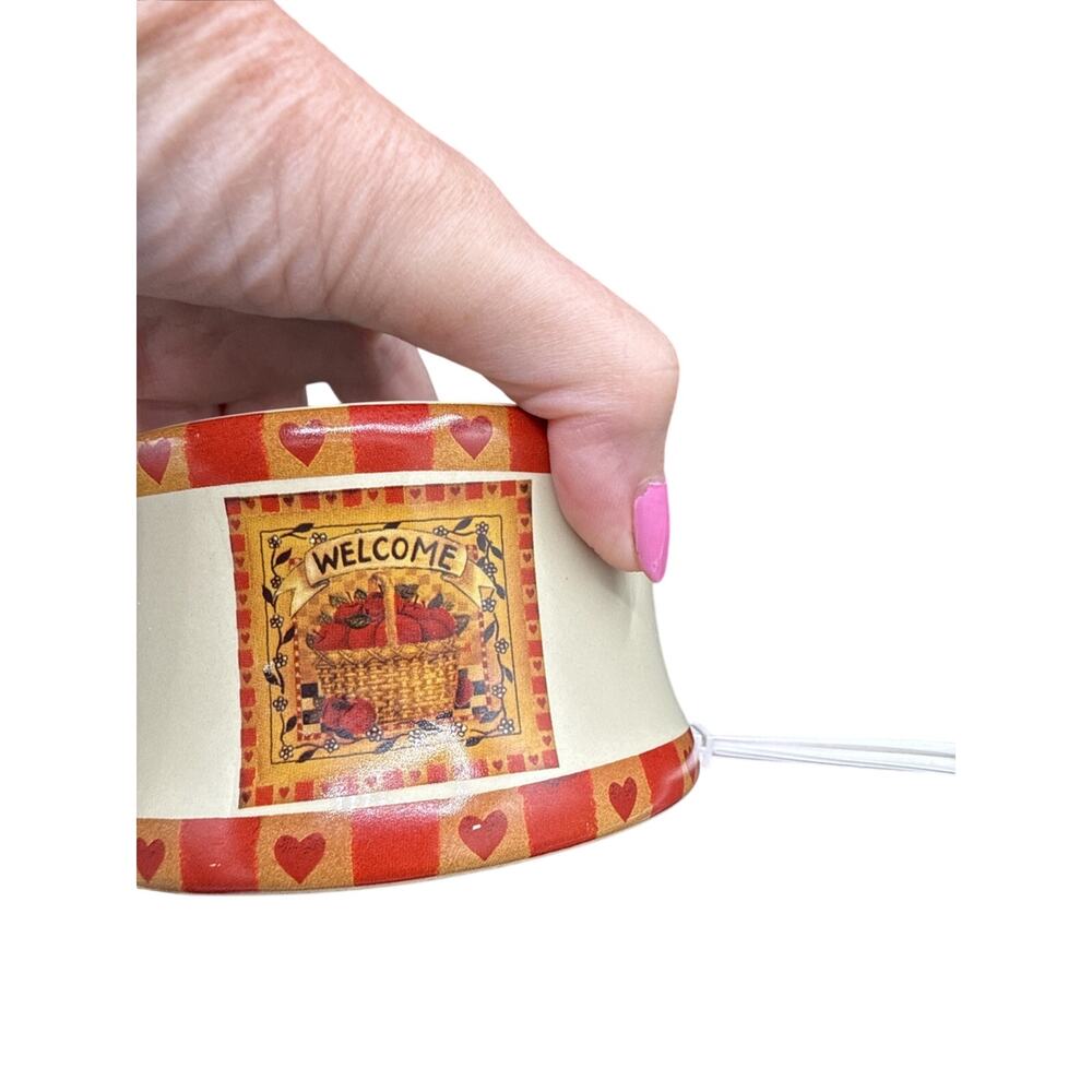 Ceramic electric wax warmer “welcome” Apple Basket Pattern - Picture 2 of 9